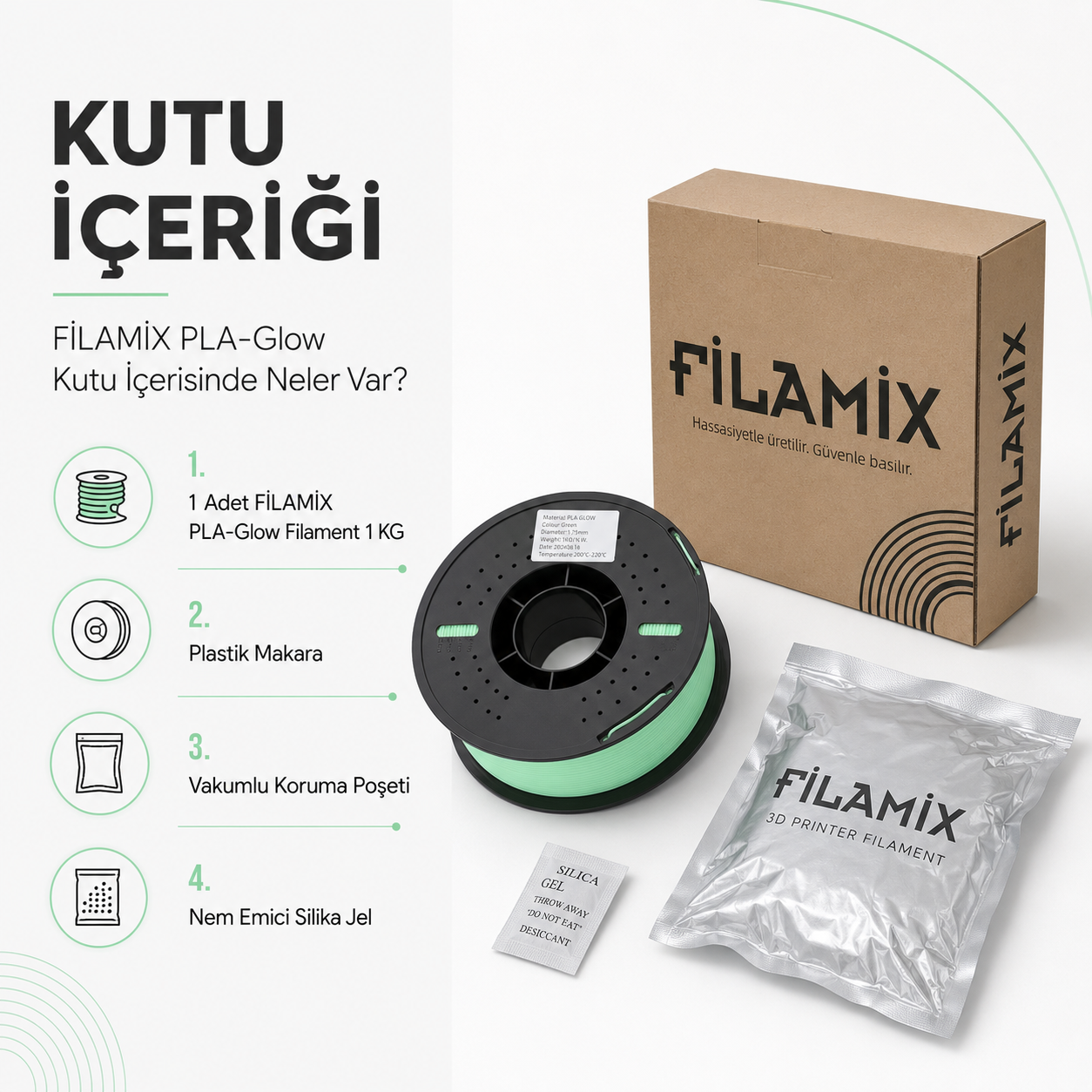 Filamix PLA Glow makara ve ambalaj