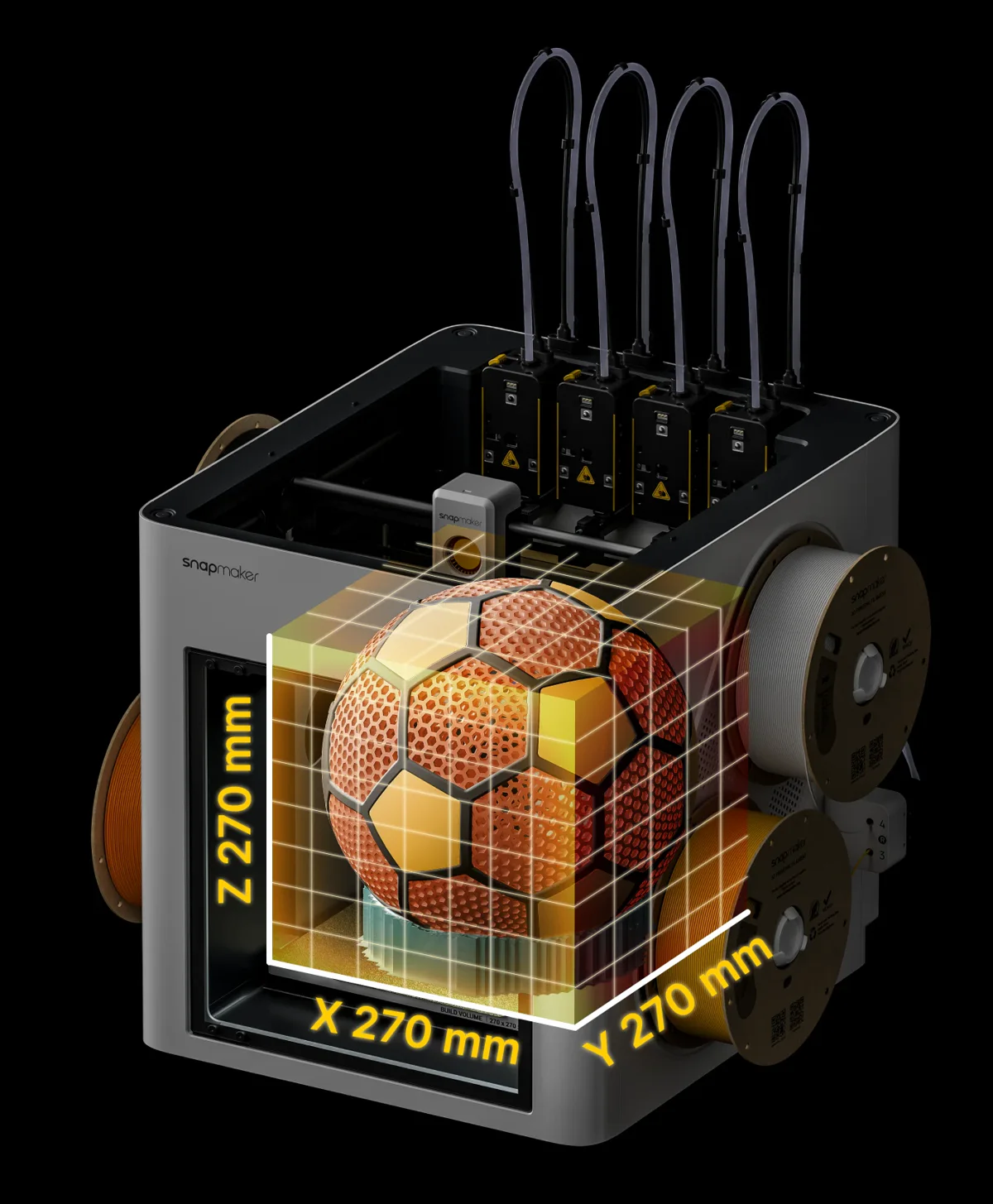 Snapmaker U1 270 &times; 270 &times; 270 mm baskı hacmi