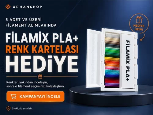 5 Adet ve Üzeri Filament Alımında Filamix PLA+ Renk Kartelası Hediye
