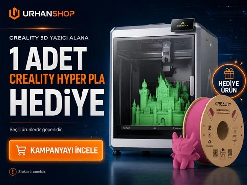 Creality 3D Yazıcı Alana 1 Adet Creality Hyper PLA Filament Hediye