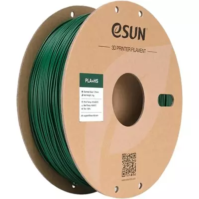 ESUN PLA+HS ÇAM YEŞİLİ KARTON MAKARALI FİLAMENT 1.75MM 1KG - YÜKSEK HIZ UYUMLU PLA+