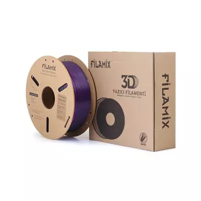 FİLAMİX SİLK PLA SİYAH MOR FİLAMENT 1.75MM 1KG İPEKSİ PARLAK GÖRÜNÜM